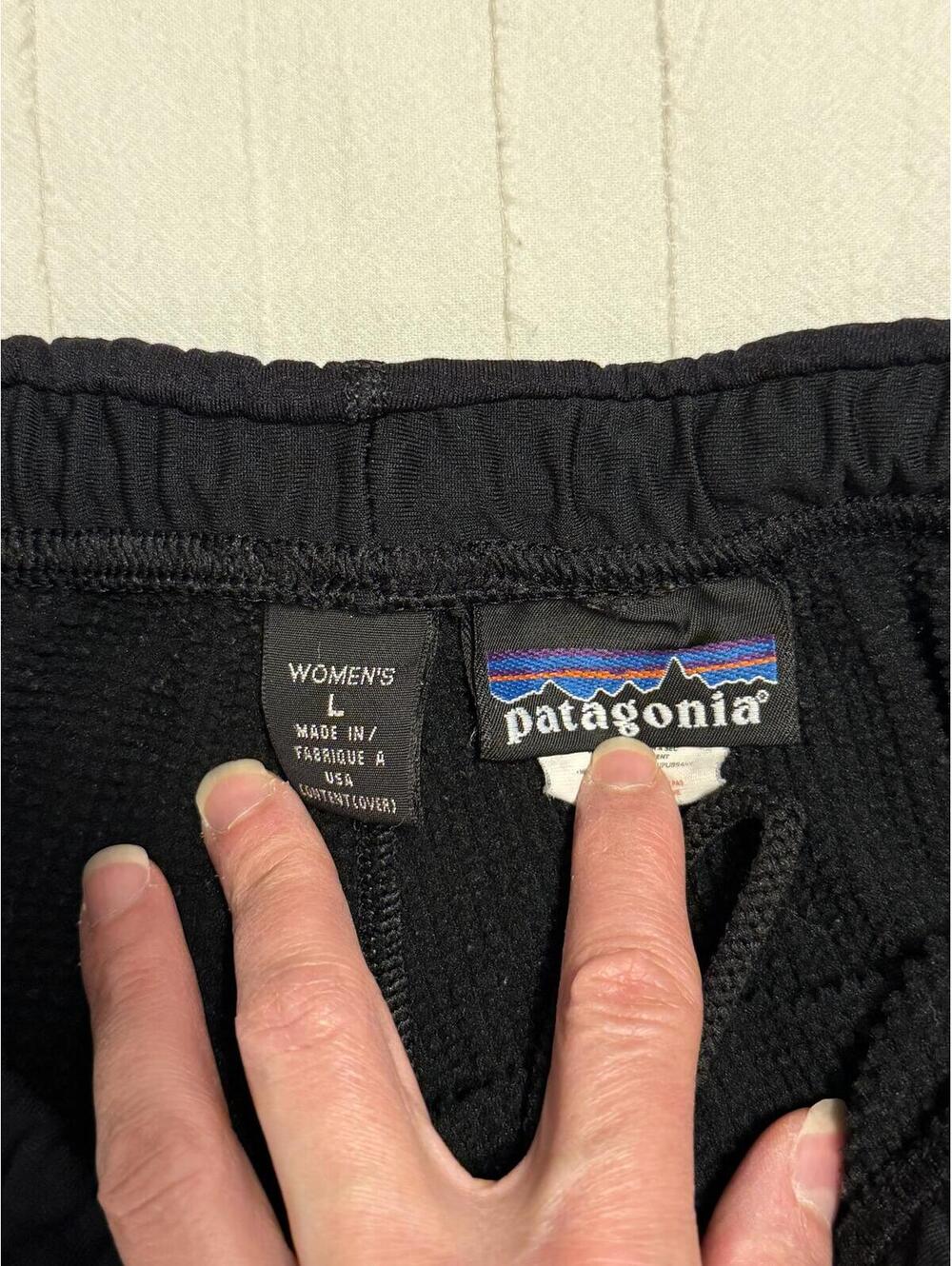 Vintage Patagonia Synchilla Fleece Pants Women's Large Black Made in USA 90s - Picture 4 of 6